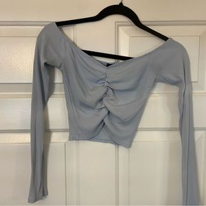 Light blue crop top